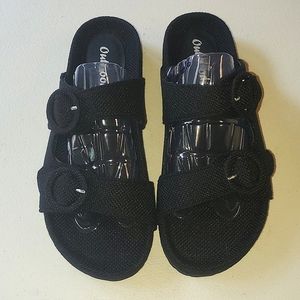 Outwoods Black Canvas Sandals